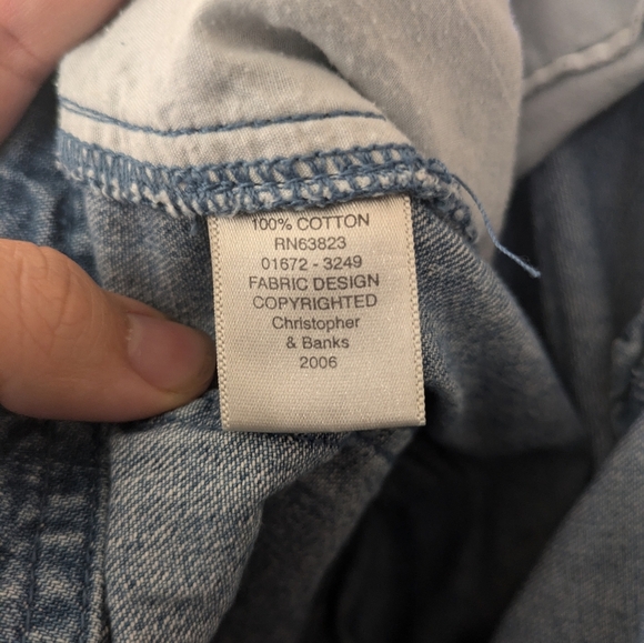 Christopher&Banks Y2K Jeans Embroidered Floral Accent Straight Leg Women's sz 10 - Picture 9 of 9